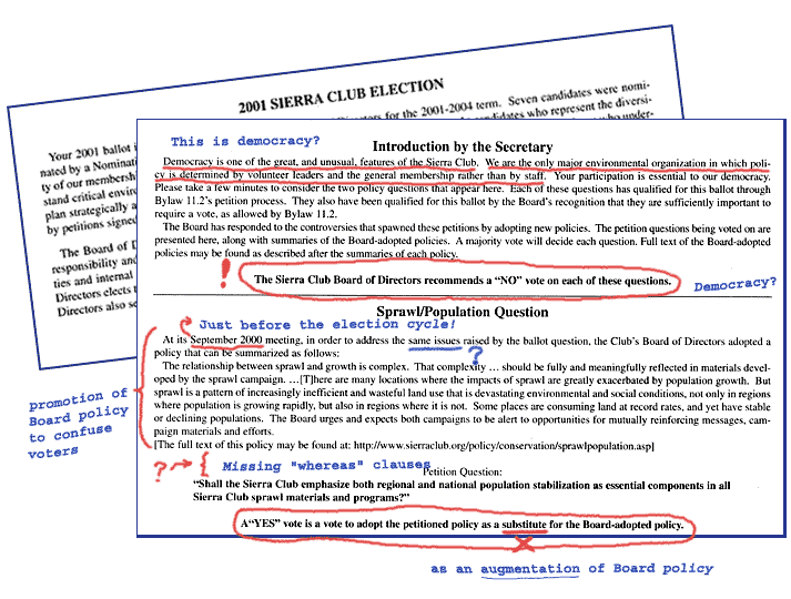 Ballot material with objections noted